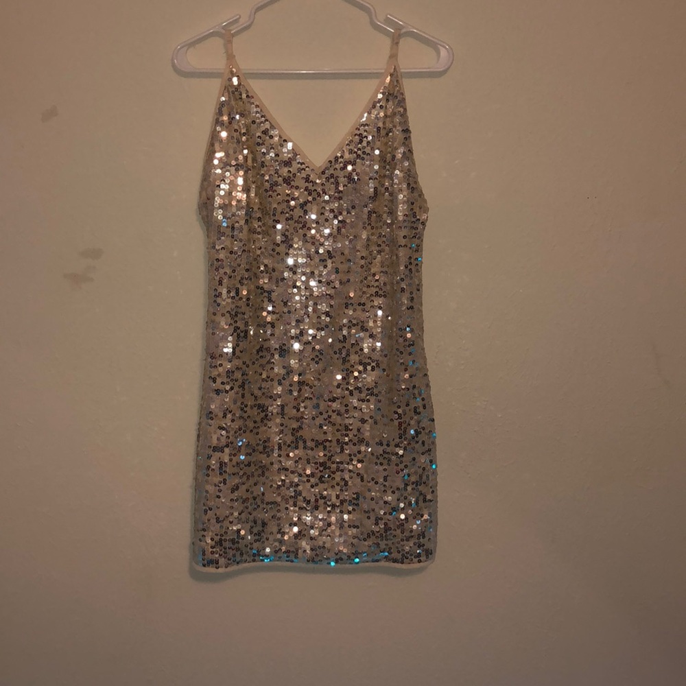 Gold & silver mini dress